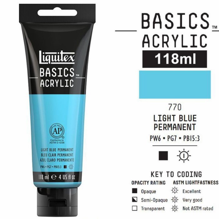 

Menakjubkan Liquitex Basics Acrylic 118 Ml Light Blue Permanent Sale!!!