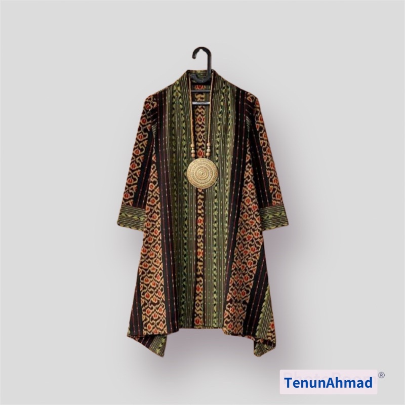 Long outer cardigan tenun premium etnik terbaru - 4 Motif