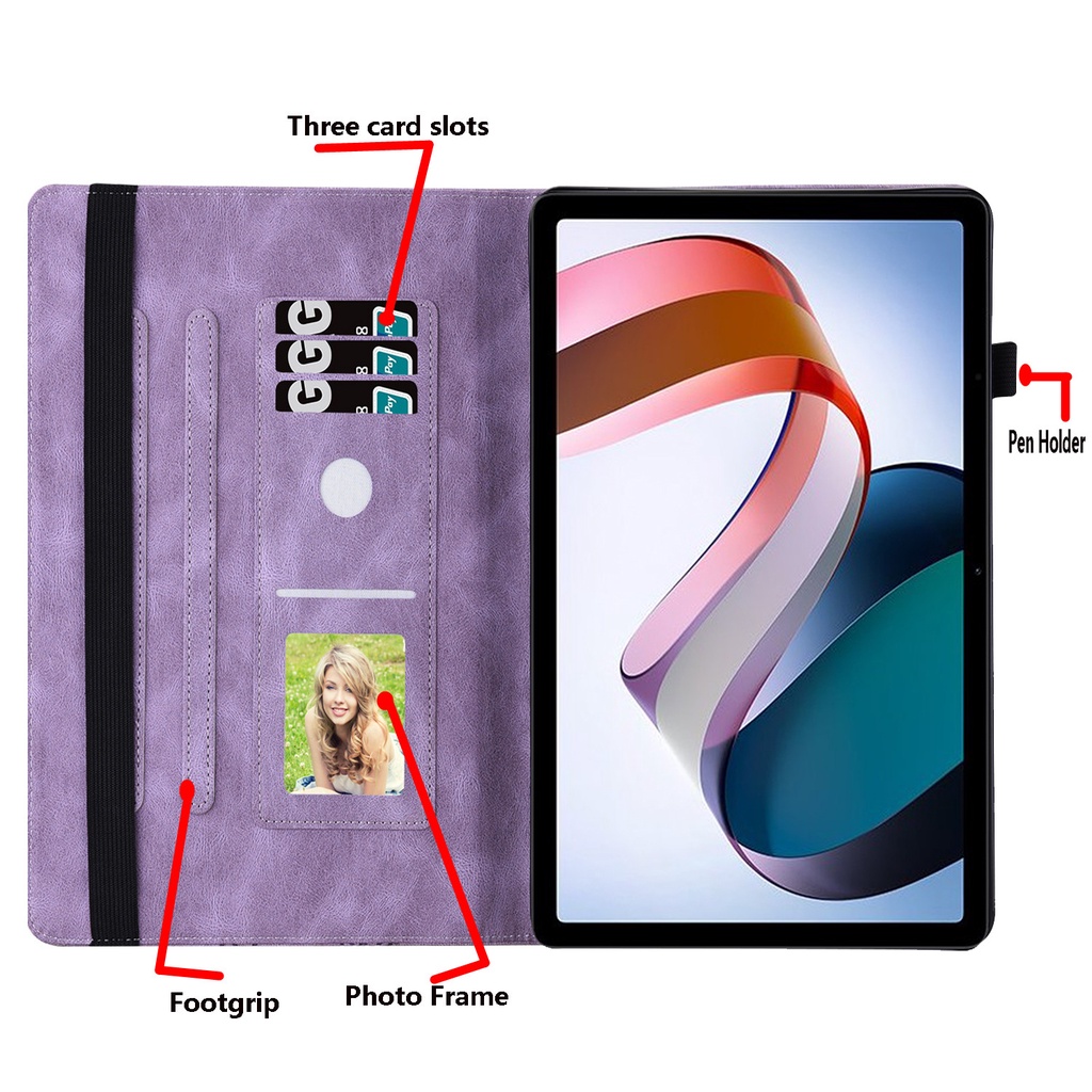 Untuk Oppo Pad Air 10.36 &quot;2022 OPD2102 X21N2 Fashion 3D Timbul Retro Kupu-Kupu Besar Tablet Perlindungan Case Kualitas Tinggi Dompet Flip Kulit Cover Berdiri Casing