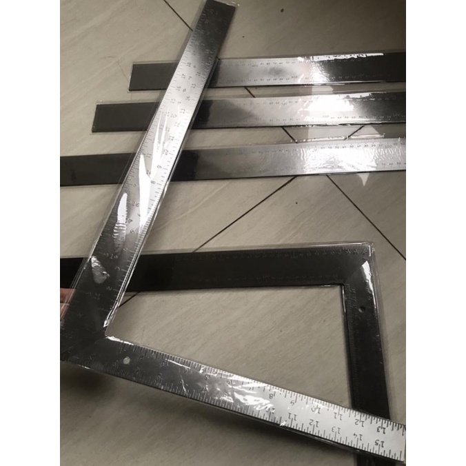 

[COD] Penggaris Siku Stainless Steel Ukuran 60 x 40 cm HEMAT Kode 806