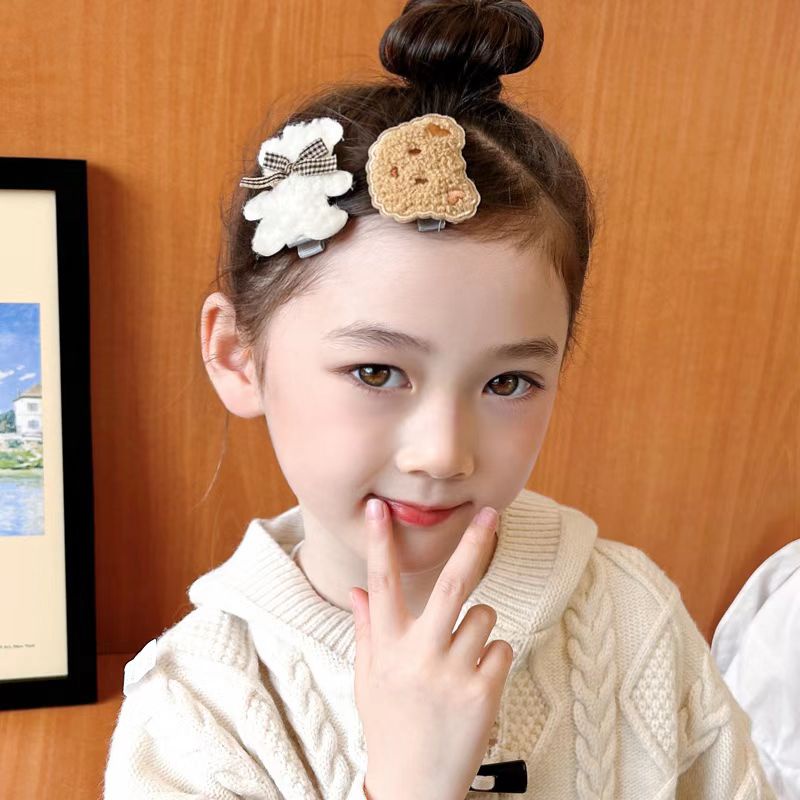 (Hello Girl)F167 8 In 1 Set Jepit Rambut Anak Dewasa Motif Pita Bunga Berbulu Gaya Korea Import