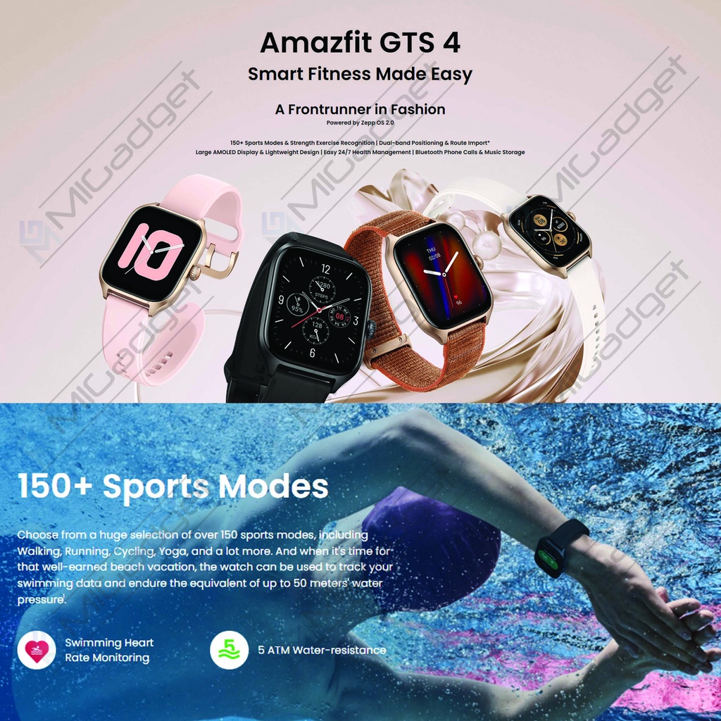 Jam Tangan Amazfit GTS 4 Fashion Smartwatch AMOLED GPS Sport Fitness