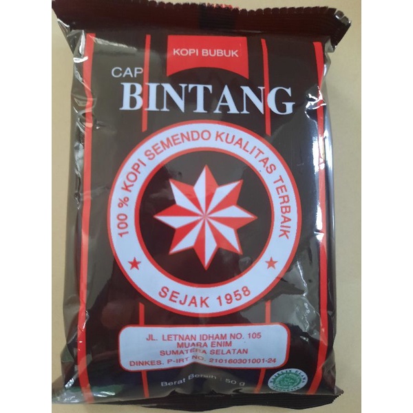 

kopi Cap Bintang Khas Muara Enim kemasan 50 gr