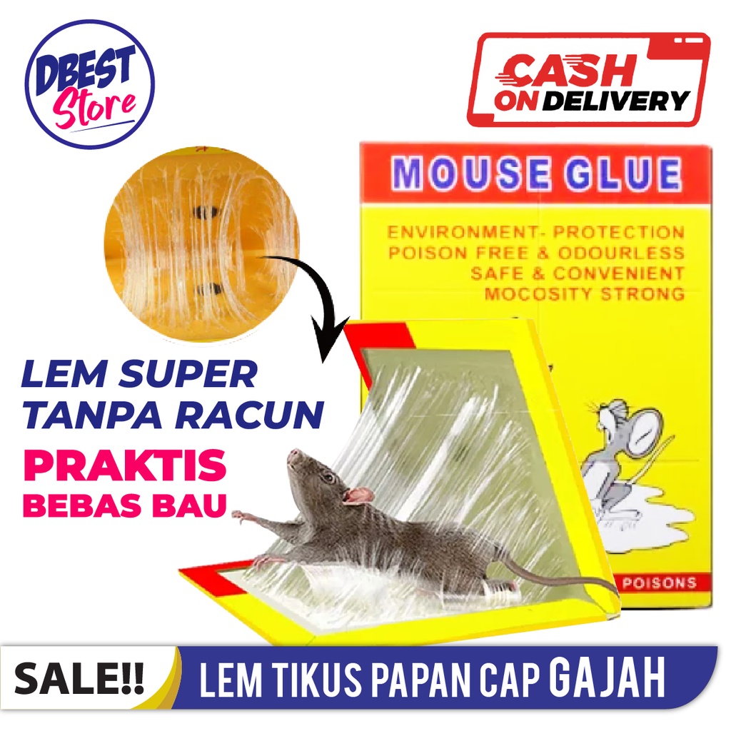 LEM TIKUS PAPAN CAP GAJAH + RACUN TIKUS IMPORT SUPER LENGKET