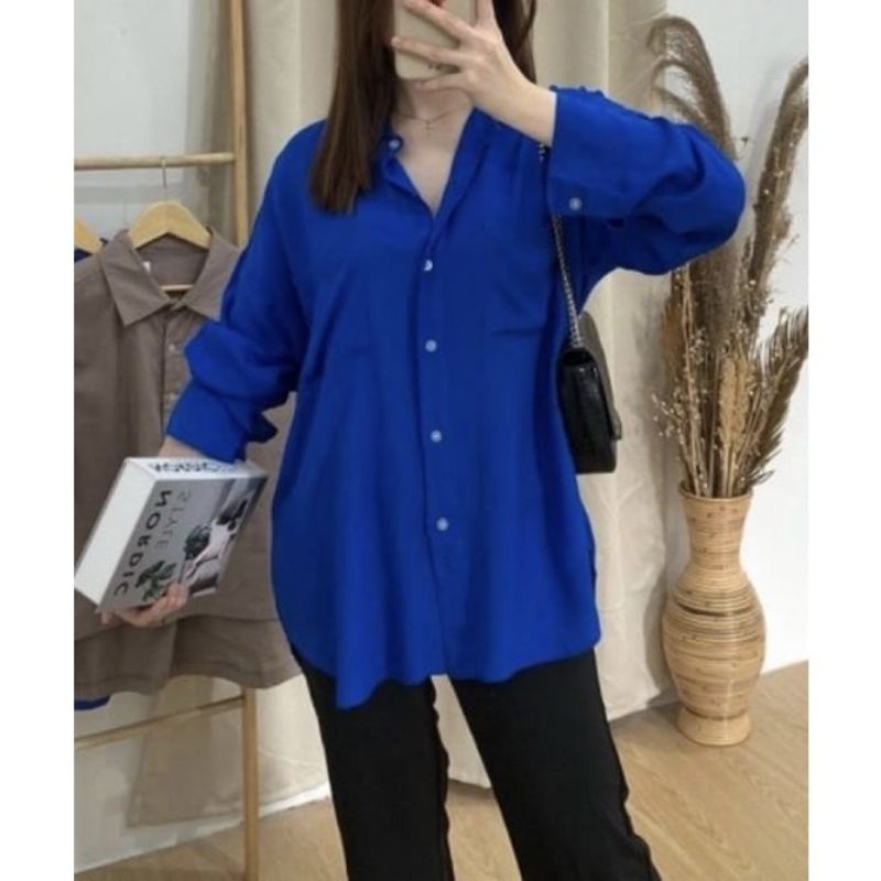 kemeja olivia shirt oversize linen