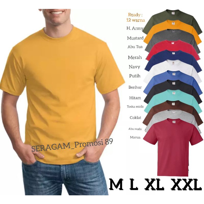 kaos polos pria dewasa M L XL XXL  - kaos oblong katun - kaos grosir - kaos murah