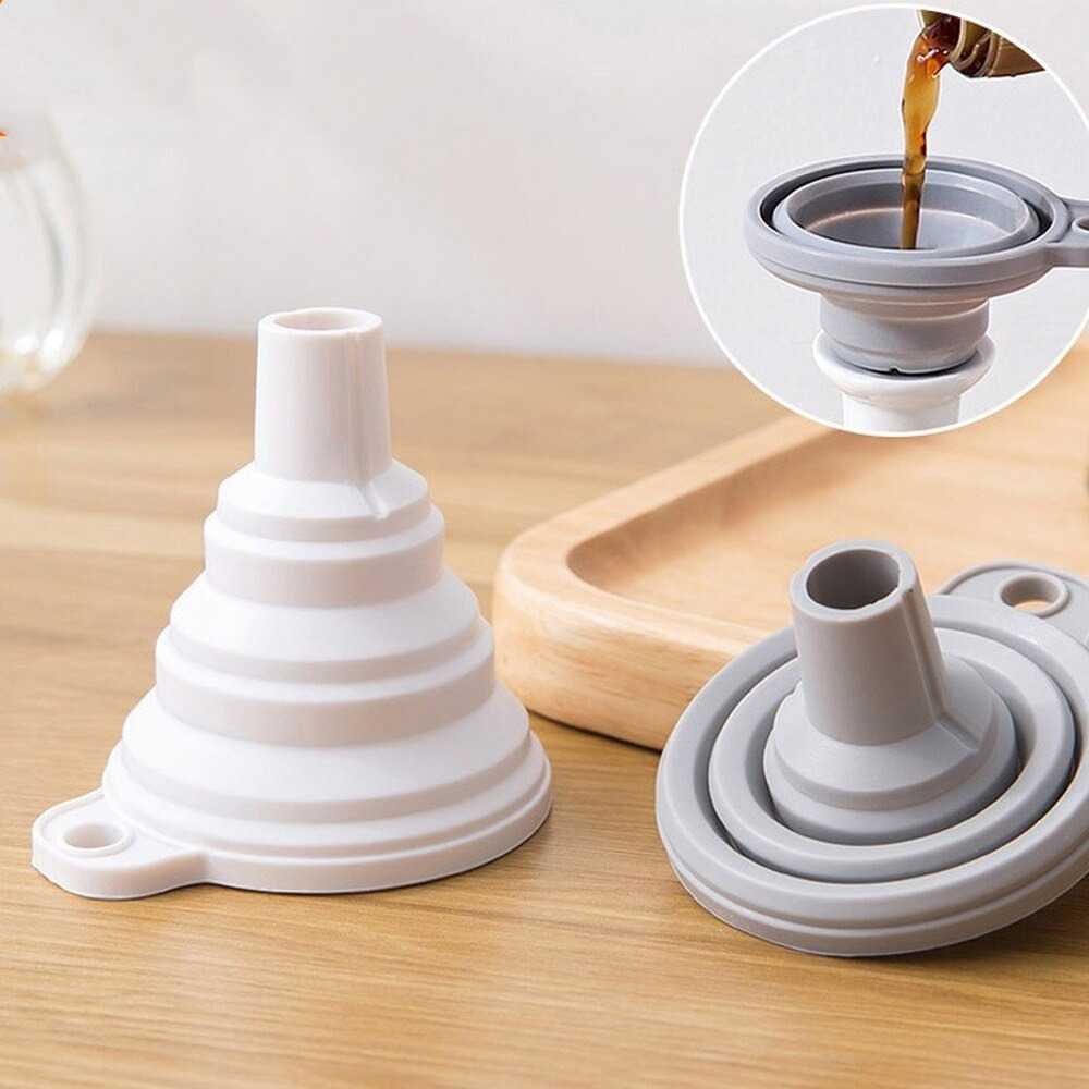 Corong Lipat Unik  Air Minyak Multifungsi Collapsible Silicone Funnel