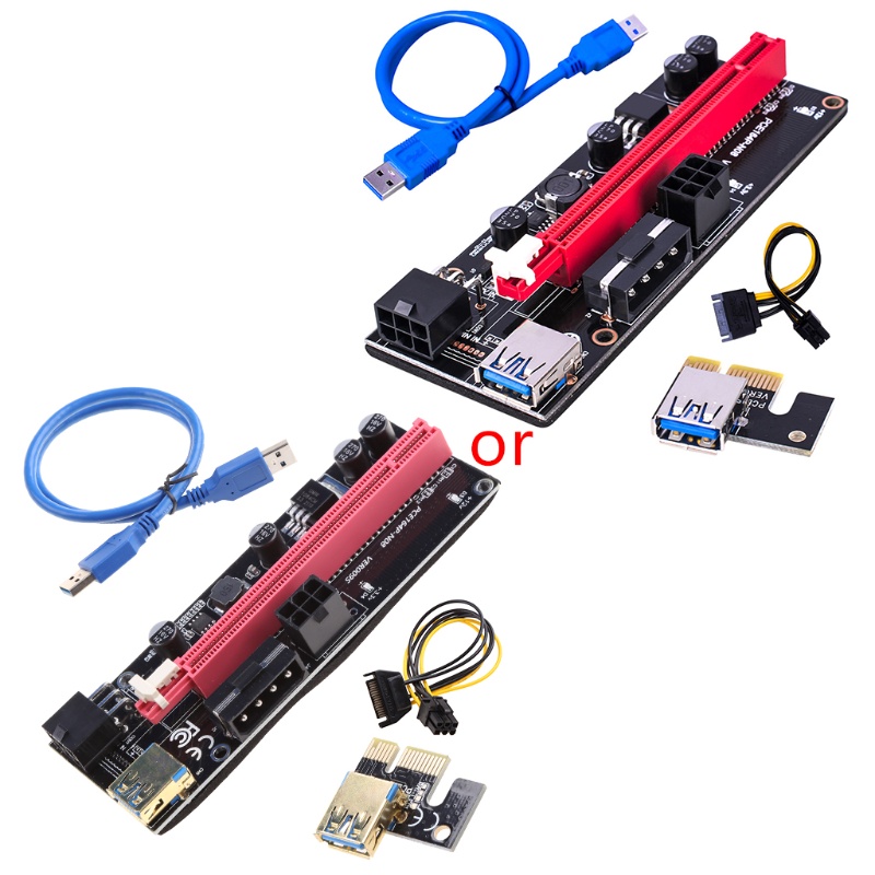 Btsg Riser Card PCIE Untuk Express 1x Ke 16x Extender Adapter USB 15pin Kabel Untuk