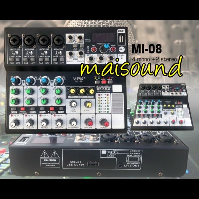 Mixer Audio Vpk Mi 08 Soundcard Vpk Mi08 Original Live Console Ori