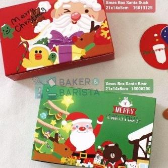 

+%+%+%] DA091 Xmas box 21x14cm santa duck kotak natal lapis surabaya brownies