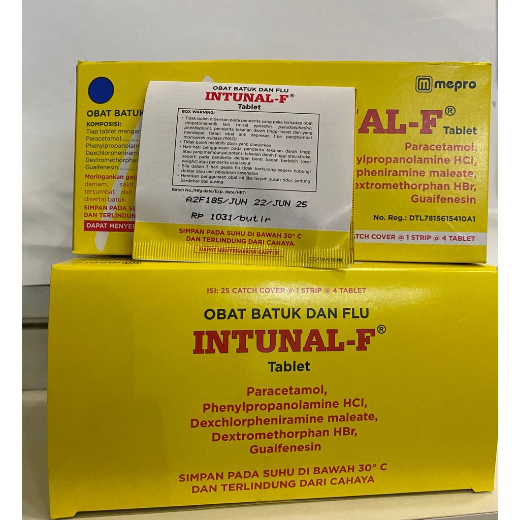 Intunal F Perstrip 4 Tablet - Pereda Gejala Flu, Hidung Tersumbat, dan Bersin-bersin