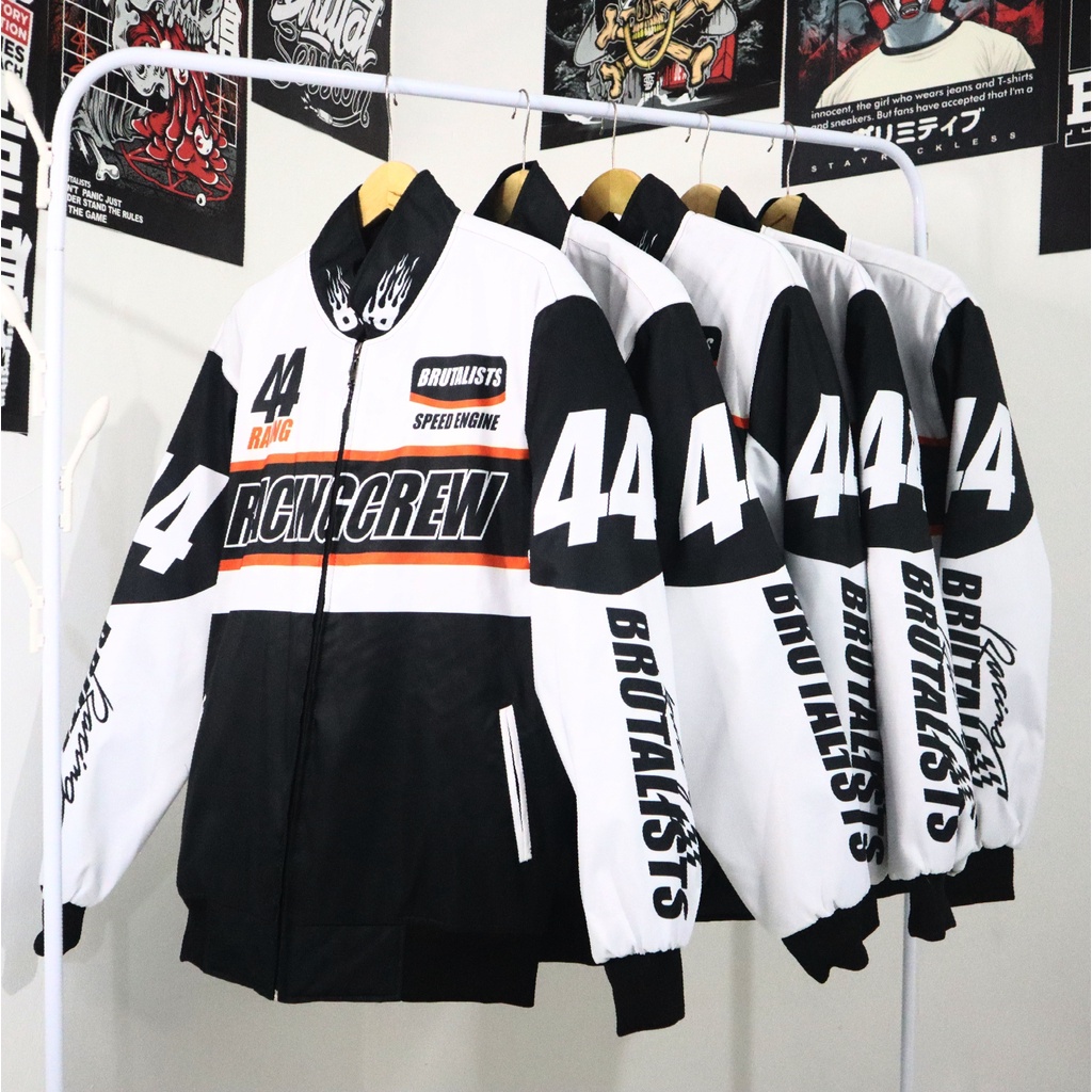 Jaket Nascar Racing Jaket Motor Varsity Pria Wanita Jacket Nascar Brutalist Bomber unisex