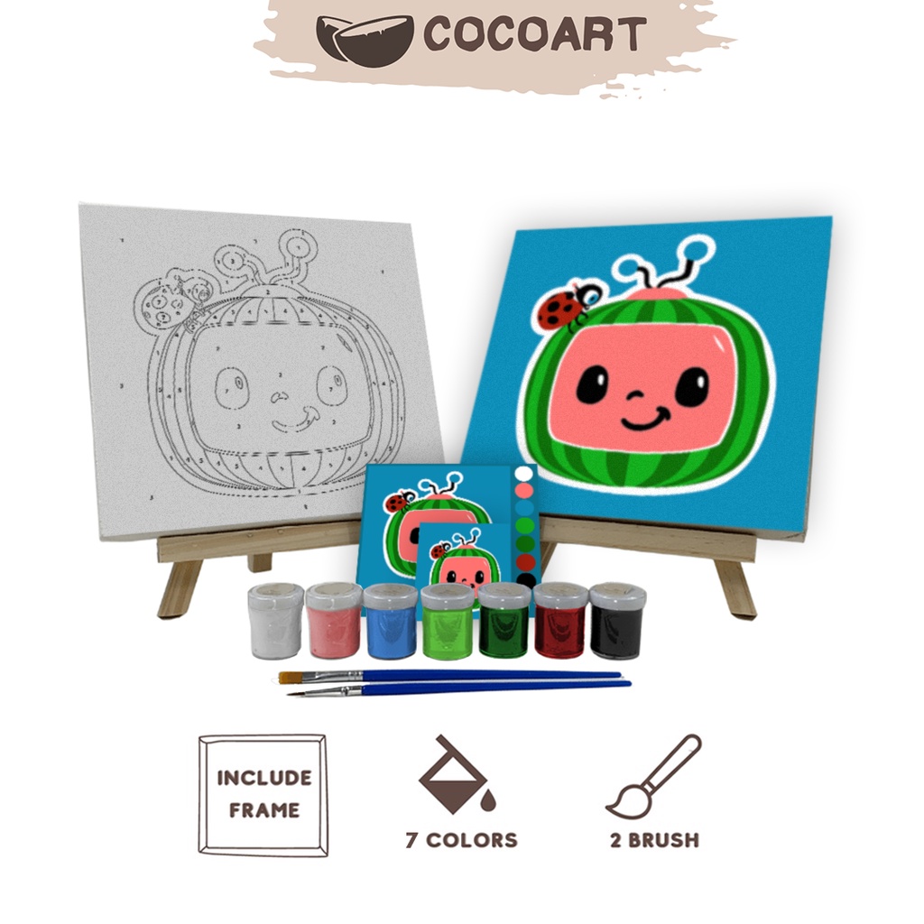 

Paint By Number Kit [ Cocomelon ] - Cocoart.id I Kanvas 20 x 20 cm