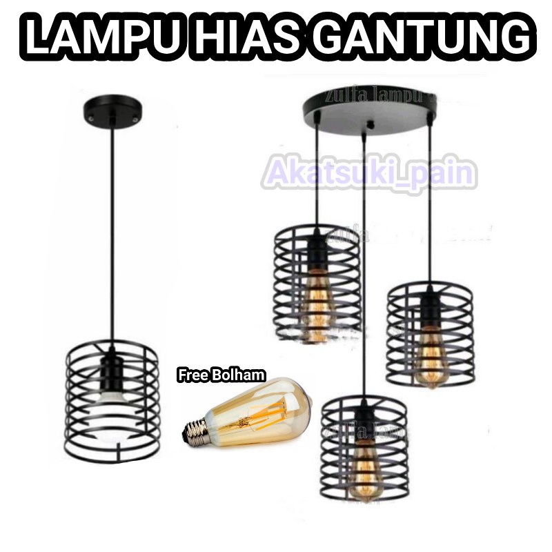 kap lampu hias lampu gantung 3 cabang 3in1
