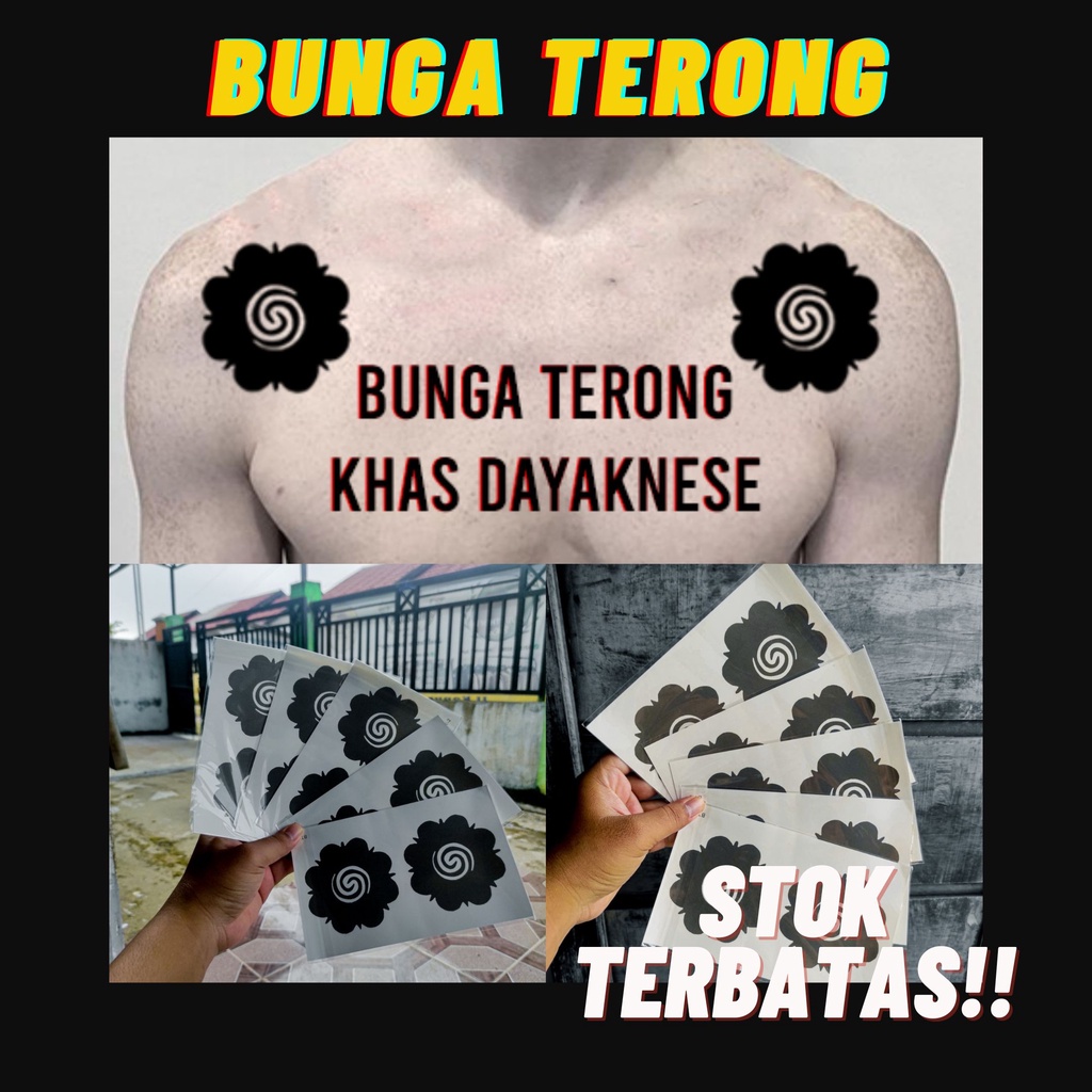 Jual Tato Semi Permanent Bunga Terong Khas Dayak 1 3 Minggu Shopee Indonesia 4180