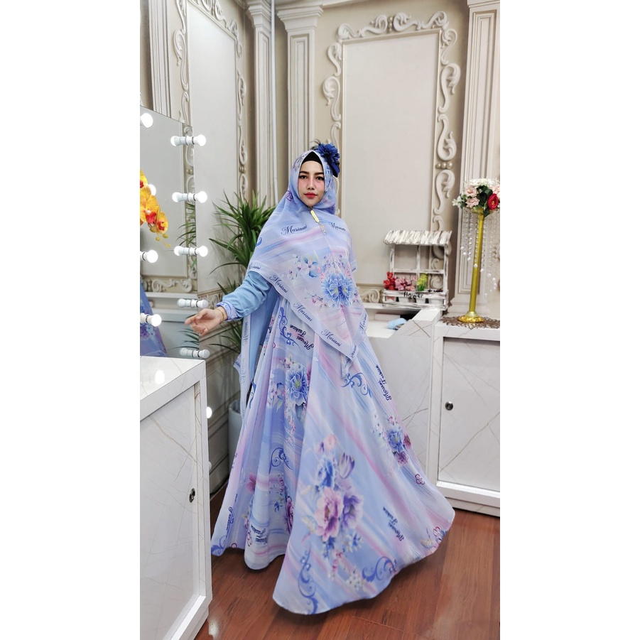 Zahira1808 Sale Cuci Gudang Asoka Series Ceruty Baby Doll Mix Ceruty Printing Syari Dengan Khimar Ba
