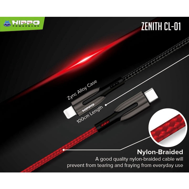 Hippo Zenith CL-01 Kabel PD USB Type C to Lightning Power Delivery 3.0