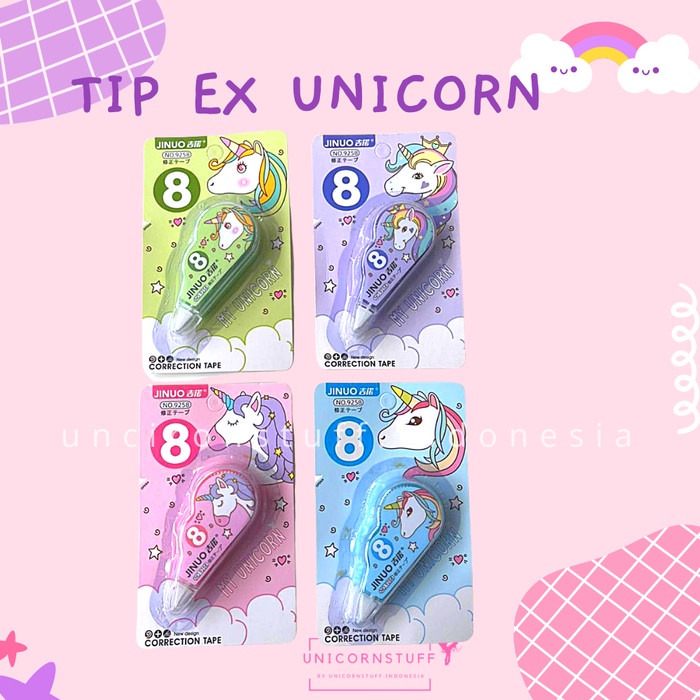 Tip Ex Unicorn Tipex Stipo Correction Tape Kertas Sekolah Cewek Tipe X