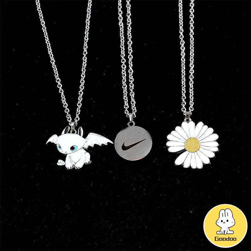 Korea Hip Hop Street Style Stainless Steel Kalung Liontin Aksesoris Pria dan Wanita -Doo
