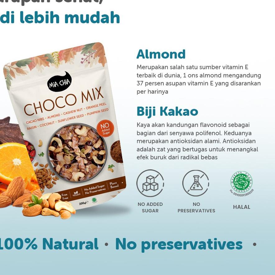 

limited Edition✔️Mia Chia Choco Mix 200g - Sarapan Muesli Organic Sehat Halal|RA3