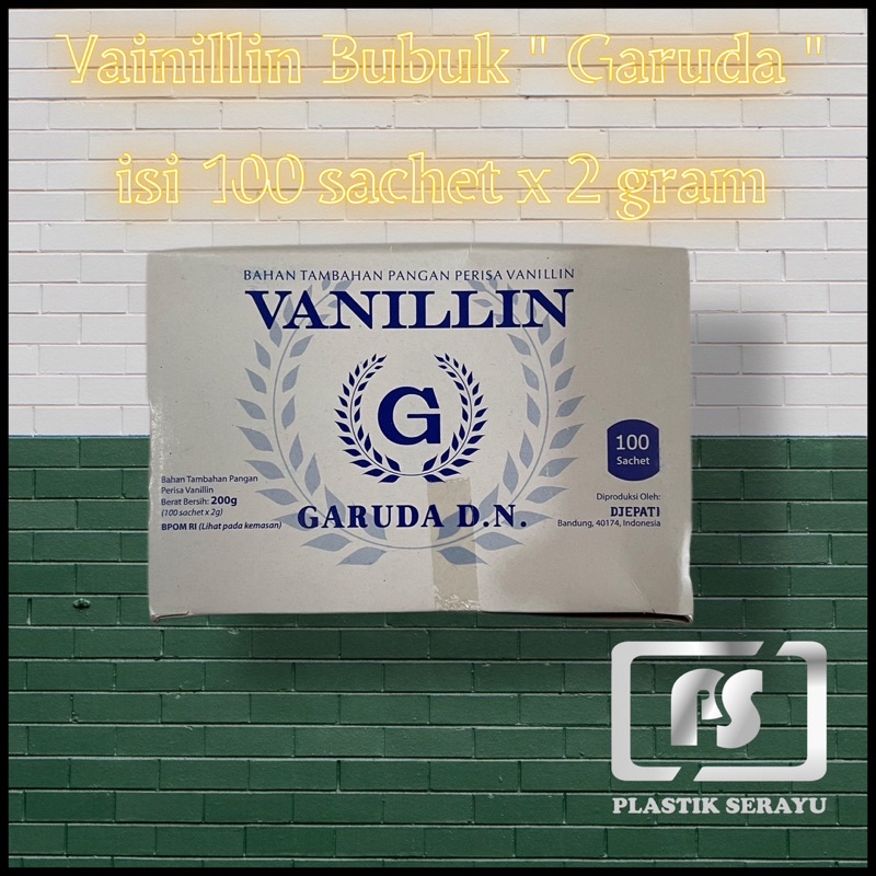 

Vanilli Bubuk / Perisa vanilli cap Garuda / Harum / 1 pak isi 100 sachet