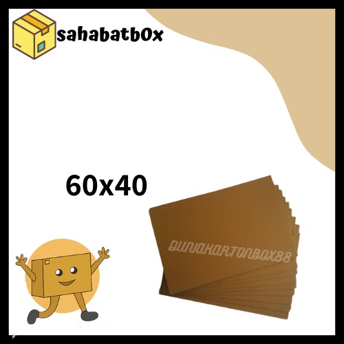 

(min order 5pcs)KARDUS KARTON LEMBARAN 60x40 SINGLE WALLCORRUGATED SHEET POLOS BARU