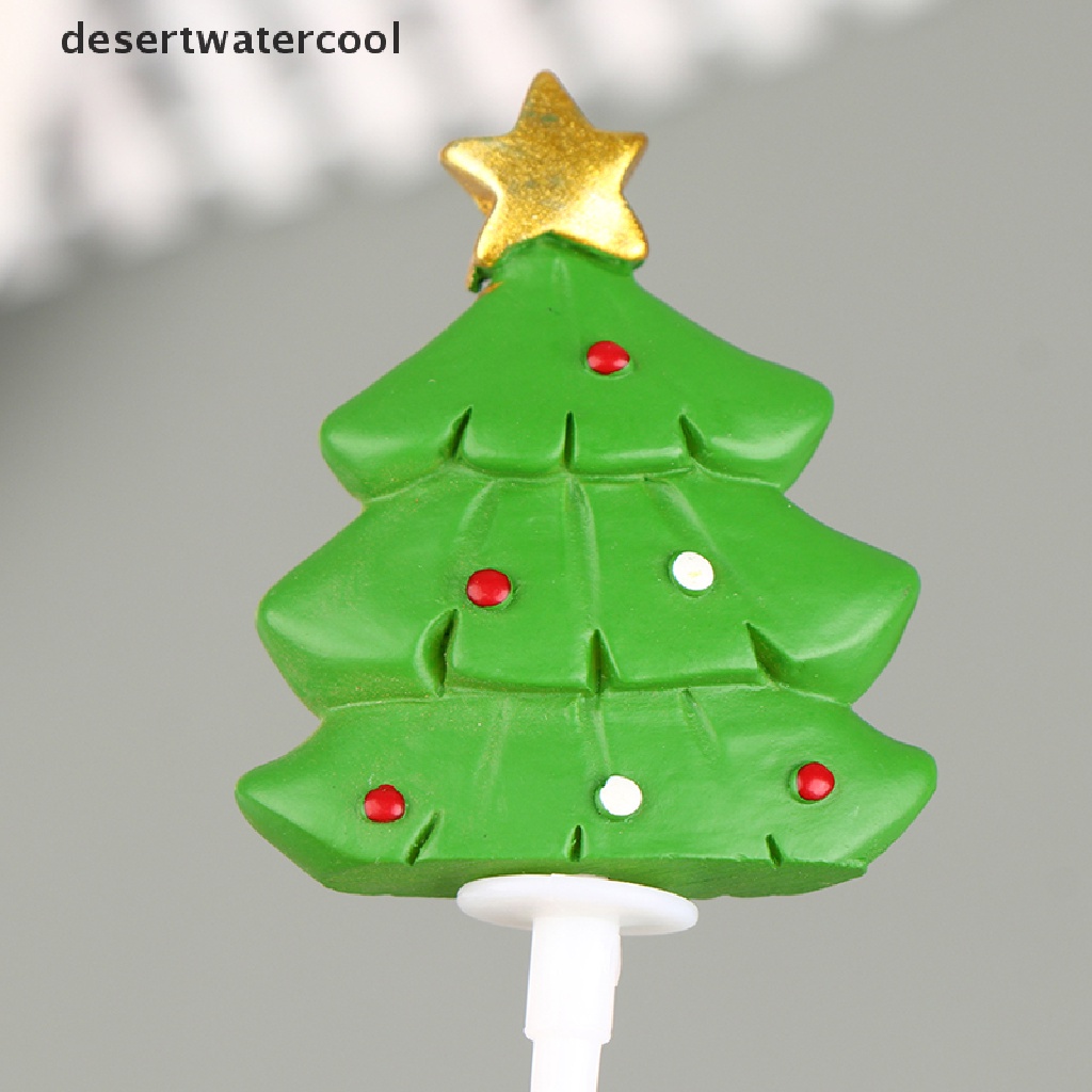 1pc Topper Kue Desain Kartun Merry Christmas Bahan Resin Untuk Pesta Natal