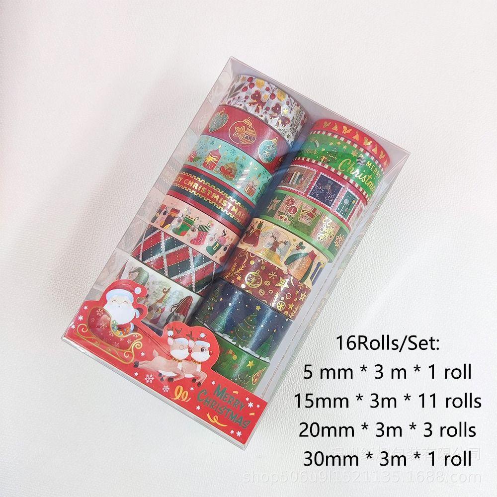 Preva 16pcs/set Washi Tape Sastra Merry Christmas Scrapbooking Little Fresh Kreatif Alat Tulis INS DIY Bahan