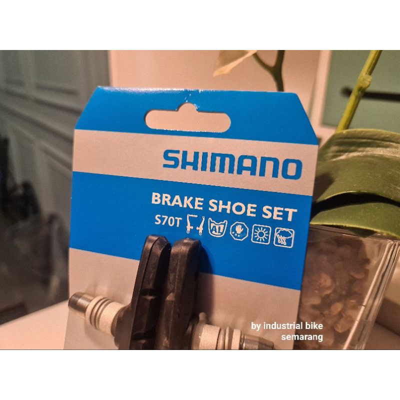 Original Shimano S70T M510 Brake Pad Shoe Kampas Rem Sepeda S70 Vbrake V-brake Shoes Sepatu Karet Shimano XTR Deore XT LX DXR Brakepad M530