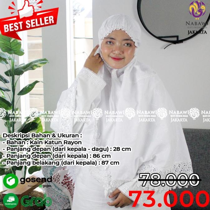 Jilbab Ihram Ihrom Putih Polos Rayon Jumbo/Jilbab Instan Katun
