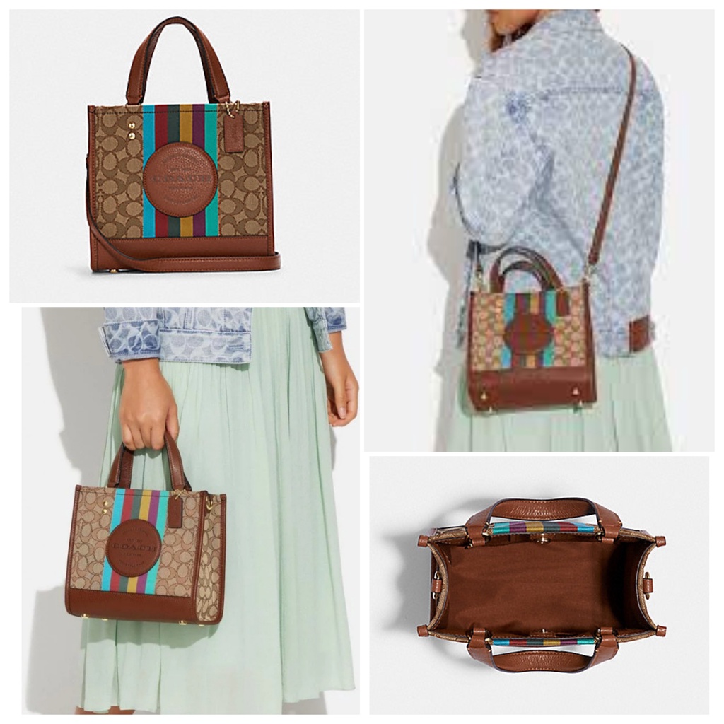 Tas Co C5637 Dempsey Tote 22 Jacquard Stripe Sign Khaki Redwood Multi sz 22x19x11cm