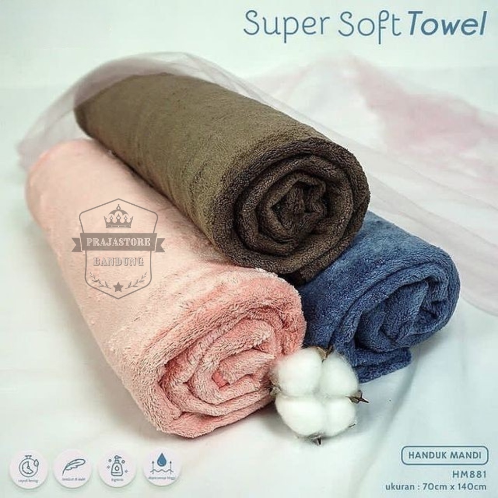 Handuk Mandi Dewasa Jumbo Tebal 70x140 cm Polos Microfiber Soft