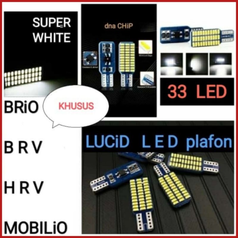 Lampu Plafon Kabin Mobil T10 33 Led Khusus Honda Mobilo, HRV, BRV, Brio