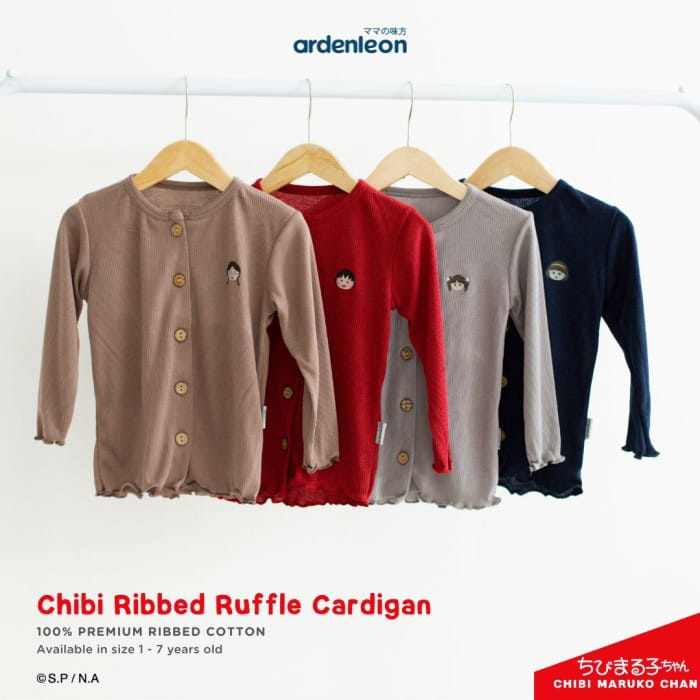 ARDENLEON | ARDEN CHIBI RIBBED RUFFLE CARDIGAN| CARDIGAN ANAK PEREMPUAN