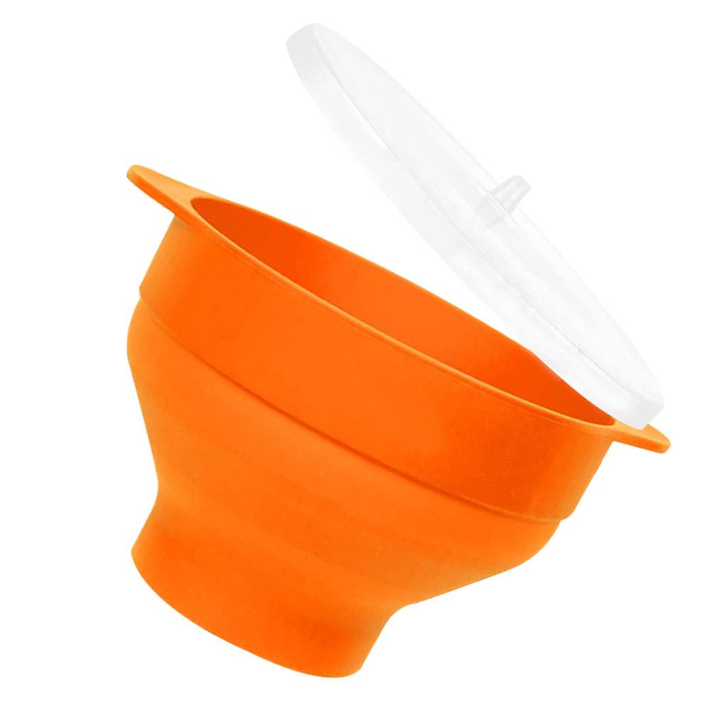 Ember Popcorn Dengan Tutup Pegangan Silicone Bowl Microwave Lipat