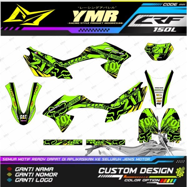 Decal Stiker Klx BF 150 Fox Hijau Sticker Variasi Striping Custom Klx G Klx BF