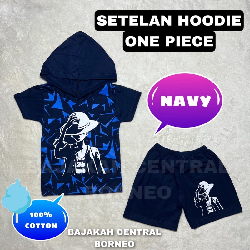 HARGA GROSIR!! SETELAN KAOS HOODIE ONEPIECE ANAK / BAJU ONE PIECE ANAK / KAOS GAMERS ANAK / STELAN HODIE ANAK