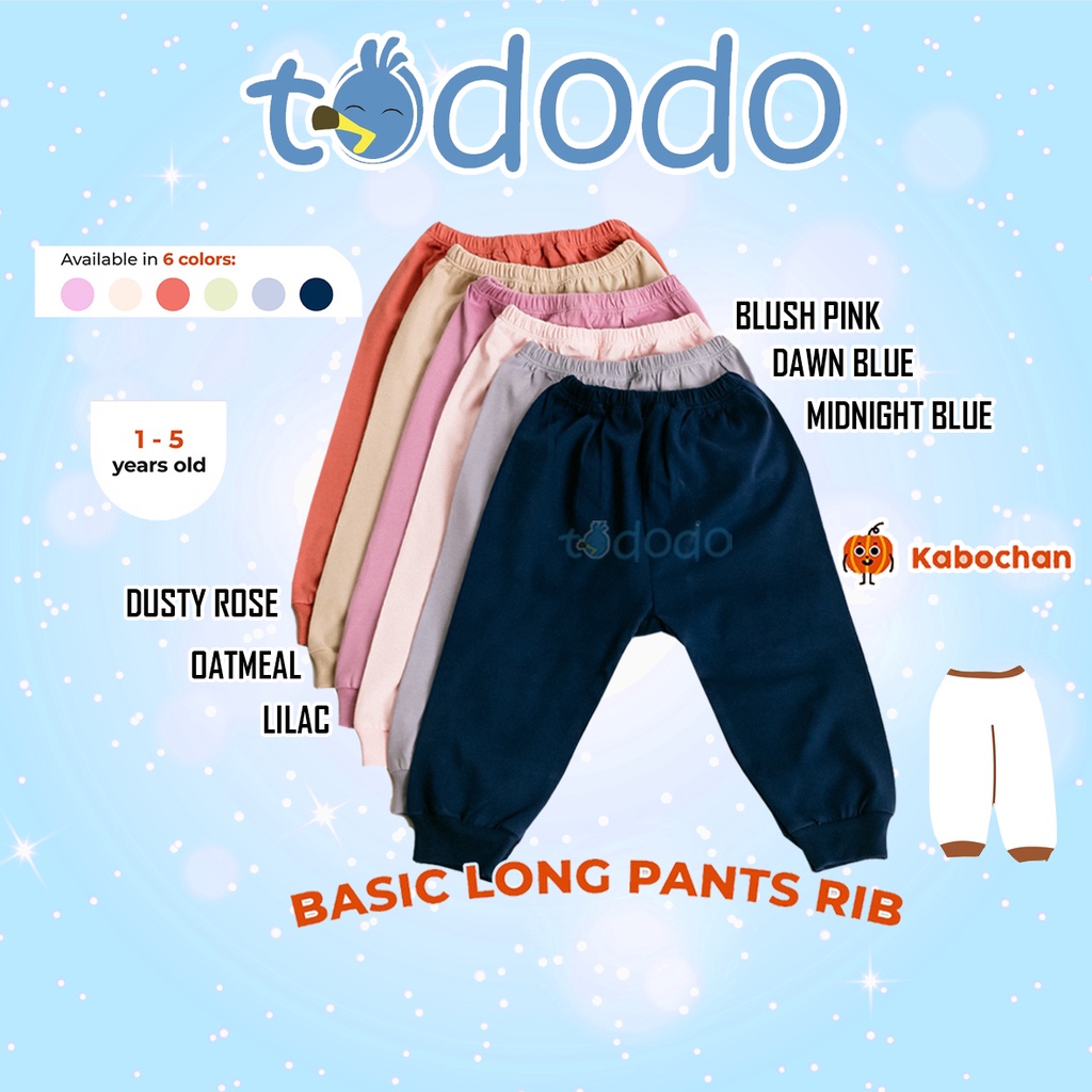 Basic Long Pants Rib Kabochan (Celana Panjang Bayi &amp; Anak) 1-5 Tahun