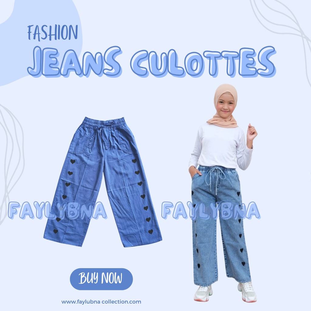 CELANA KULOT JEANS ANAK 4-13 TAHUN / KULOT JEANS ANAK REMAJA / JEANS KULOT TANGGUNG / KULOT ANAK TANGGUNG / CELANA PANJANG ANAK PEREMPUAN