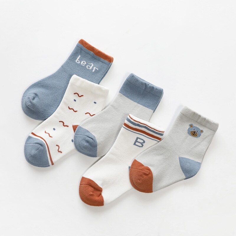 COD - kaos kaki bayi lucu 1 SET ISI 5 pasang karakter / kaos kaki anak UNISEX usia 0-5 tahun  import premium / brownieground