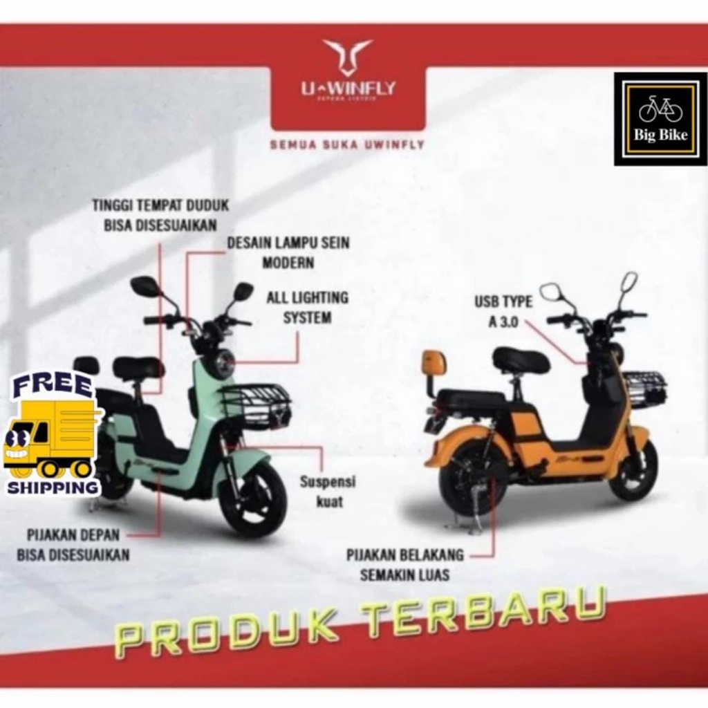 SEPEDA LISTRIK DRAGON FLY 6 DF6 DF 6 UWINFLY DRAGONFLY