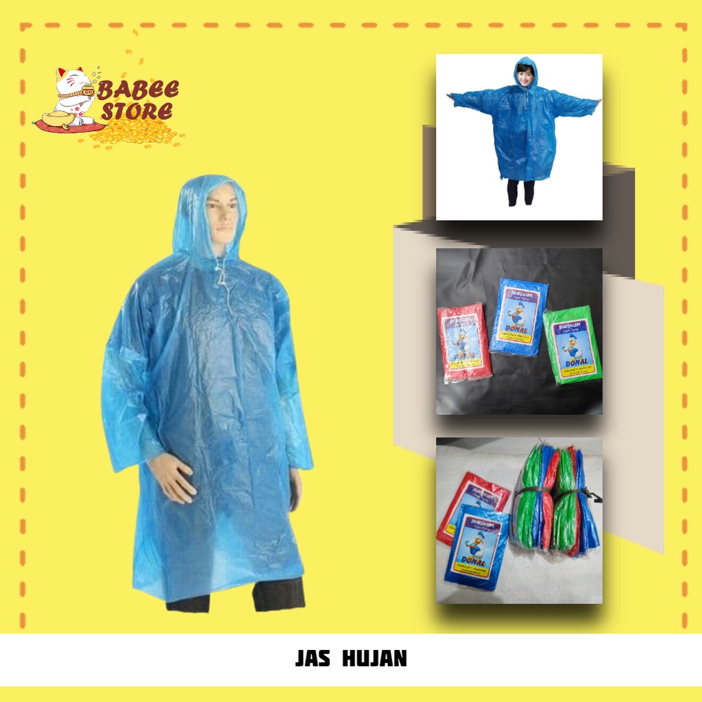12 PCS JAS HUJAN PONCO LENGAN PANJANG - JAS HUJAN PLASTIK PONCO LENGAN PANJANG 1 LUSIN ( 12PCS )