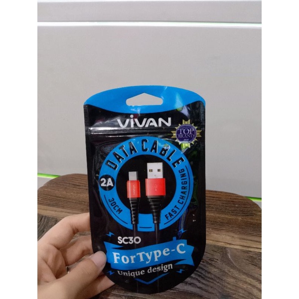 KABEL DATA / KABEL POWERBANK VIVAN SC30 TYPE-C 30 CM ORIGINAL