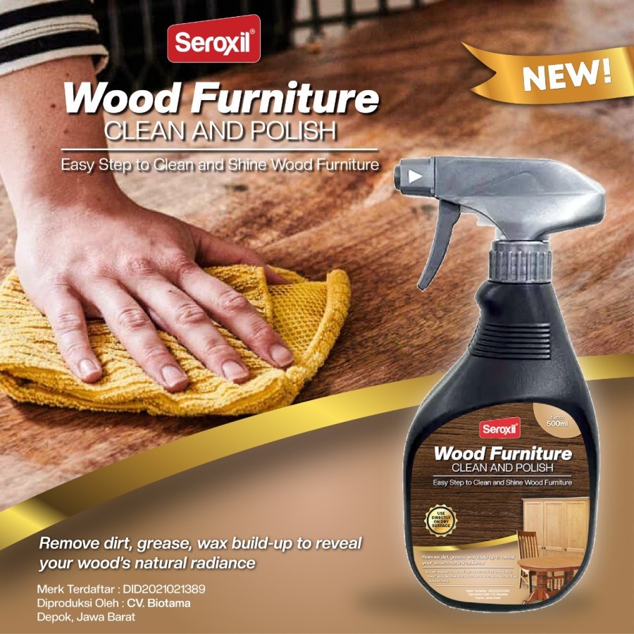Seroxil Penghilang Jamur Kayu/Obat Jamur Kayu Furniture/Pengkilap Kayu Spray isi 470 ml