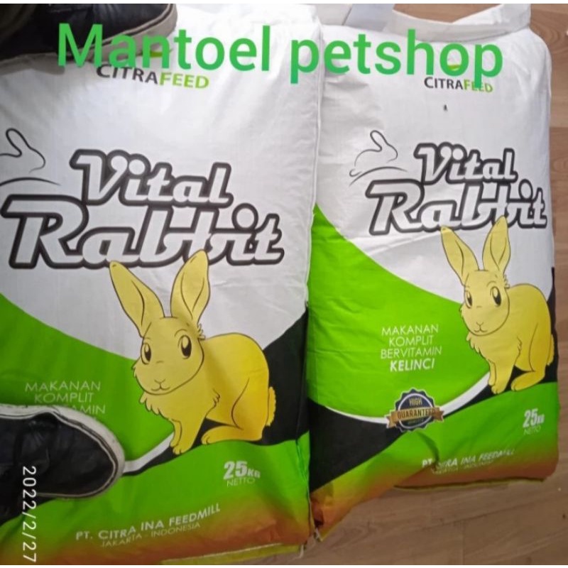 vital rabbit 1kg repack makanan kelinci