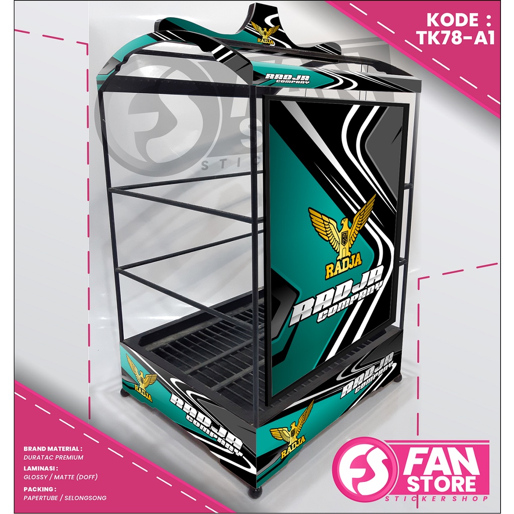 Stiker Decal SANGKAR KOTAK Sangkar RADJA Sangkar Kenari - Decal SANGKAR KOTAK EBOD JAYA,ORIQ,BNR