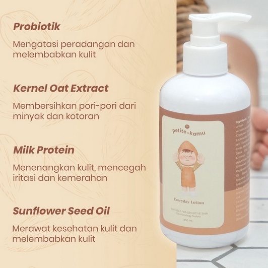 Petite Kamu Everyday Lotion 300ml - Body Lotion Baby Cream Anak Bayi Pelembap Kulit Anak