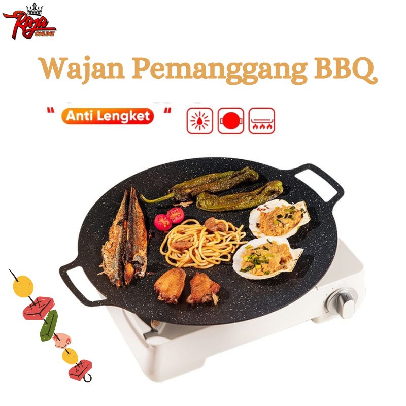 WBQ5 - Grill Barbeque Pan Wajan Panggang 35CM Panci Panggangan Daging