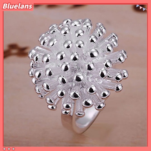 Bluelans Women Fashion Silver Plated Fireworks Daisy Pattern Ring Wedding Jewelry Gift