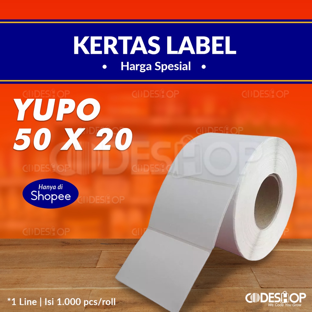 Label Yupo 50 x 20 1 Line 1000pcs 50x20mm